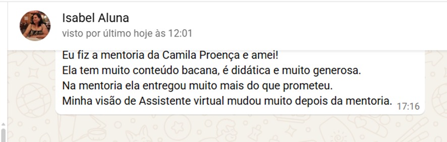 Depoimento de aluna do Desafio Primeira Cliente AV 5