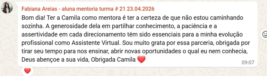 Depoimento de aluna do Desafio Primeira Cliente AV 4